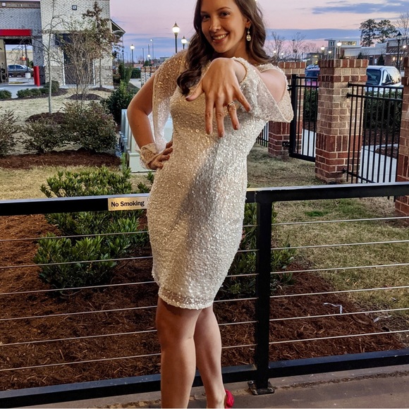 White Adrianna Papell Dress - Picture 1 of 6